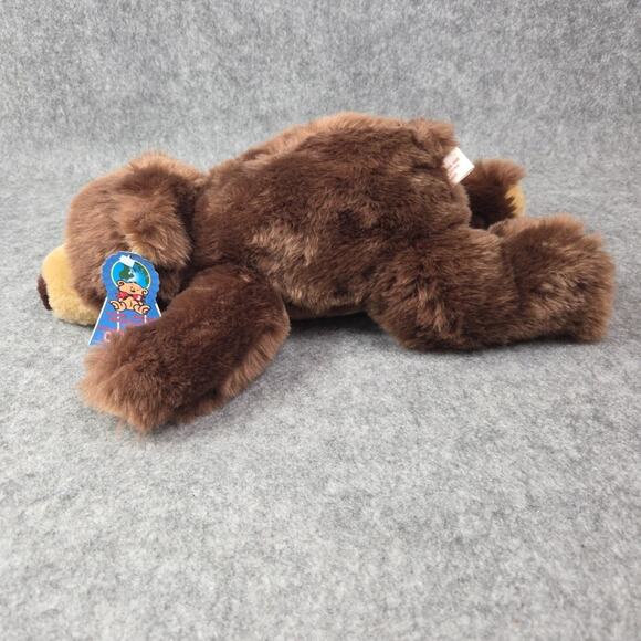 Calplush Brown Bear Plush Grizzly 14" Laying Stuffed Animal Toy Vintage Tags - Picture 9 of 9